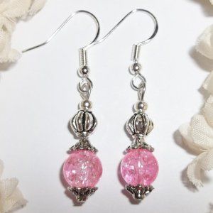 Pink Beaded Earrings Dangle & Drop Set NWT Jewelry Dangle Drop Accessory 5239